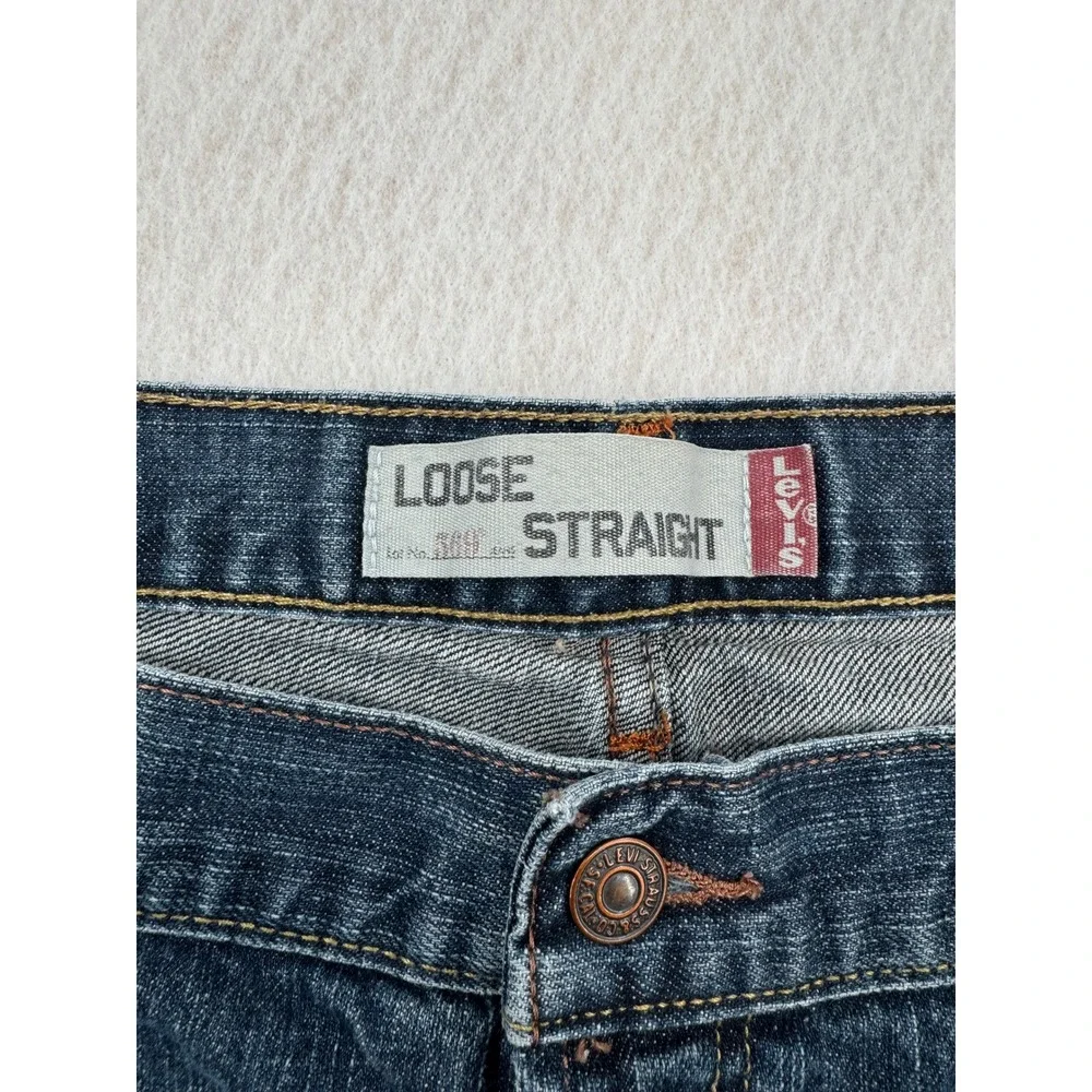 Levis 569 Loose Straight Leg Jeans Mens 40x30 (40x25 Hemmed) Blue Denim Workwear